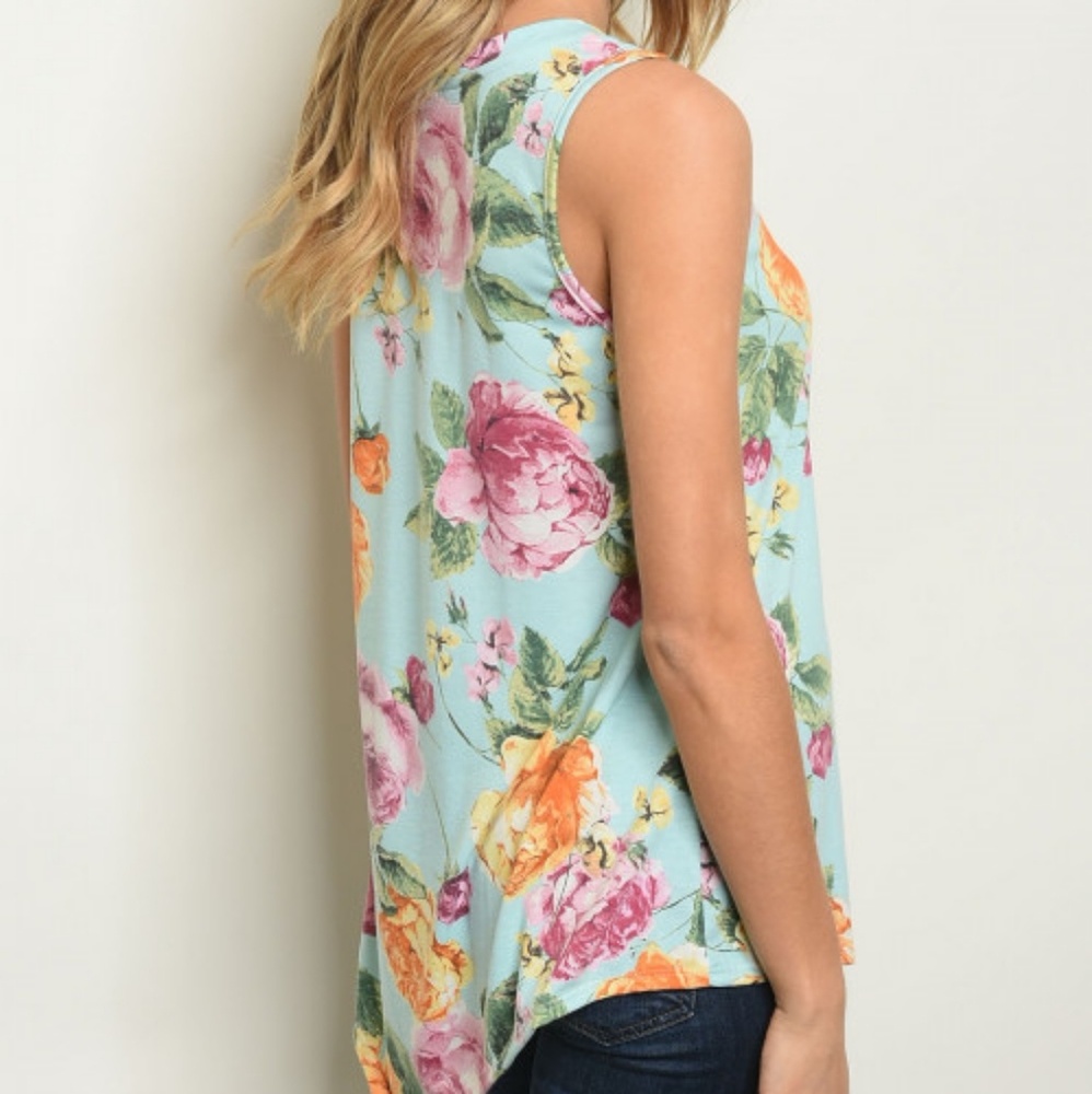 Floral asymmetrical tunic tank - Picture 3 of 3